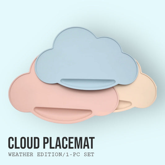 Platinum Silicone Cloud Placemat w/ food catcher - milktop