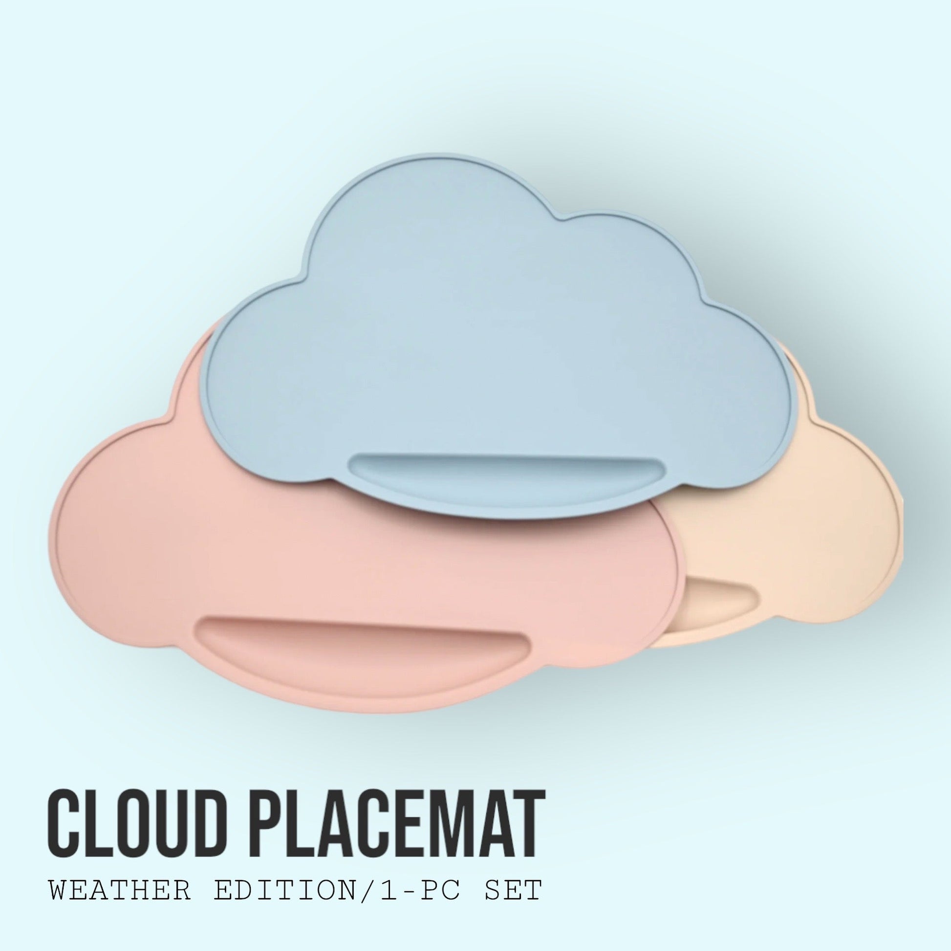 Platinum Silicone Cloud Placemat w/ food catcher - milktop